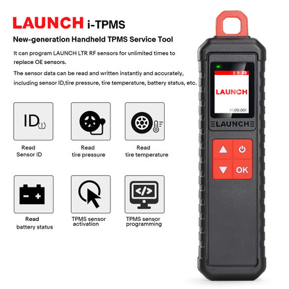 Launch i-TPMS reads sensor ID, tyre pressure, temperature and battery status