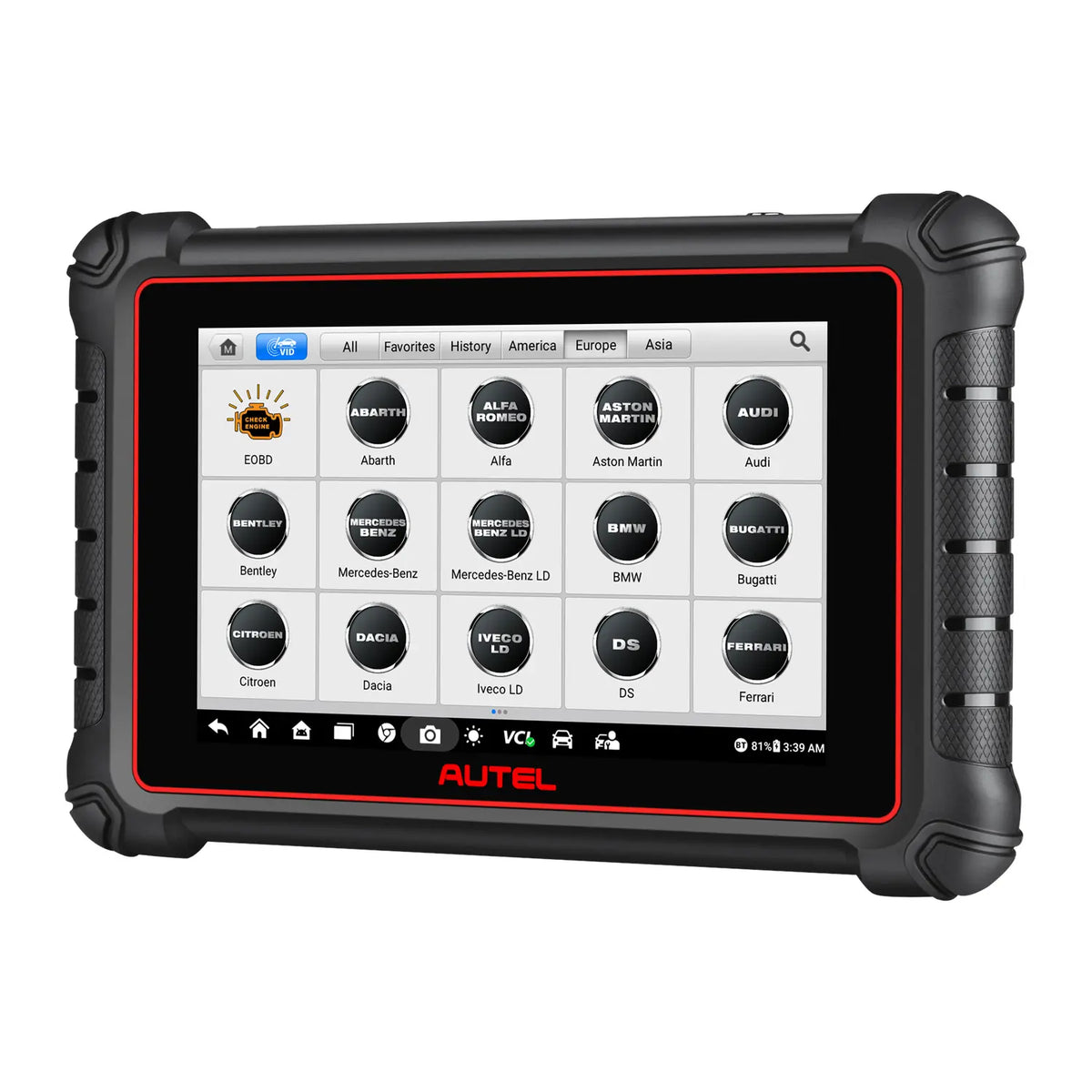 Autel MaxiPRO MP900BT KIT vehicle make selection screen